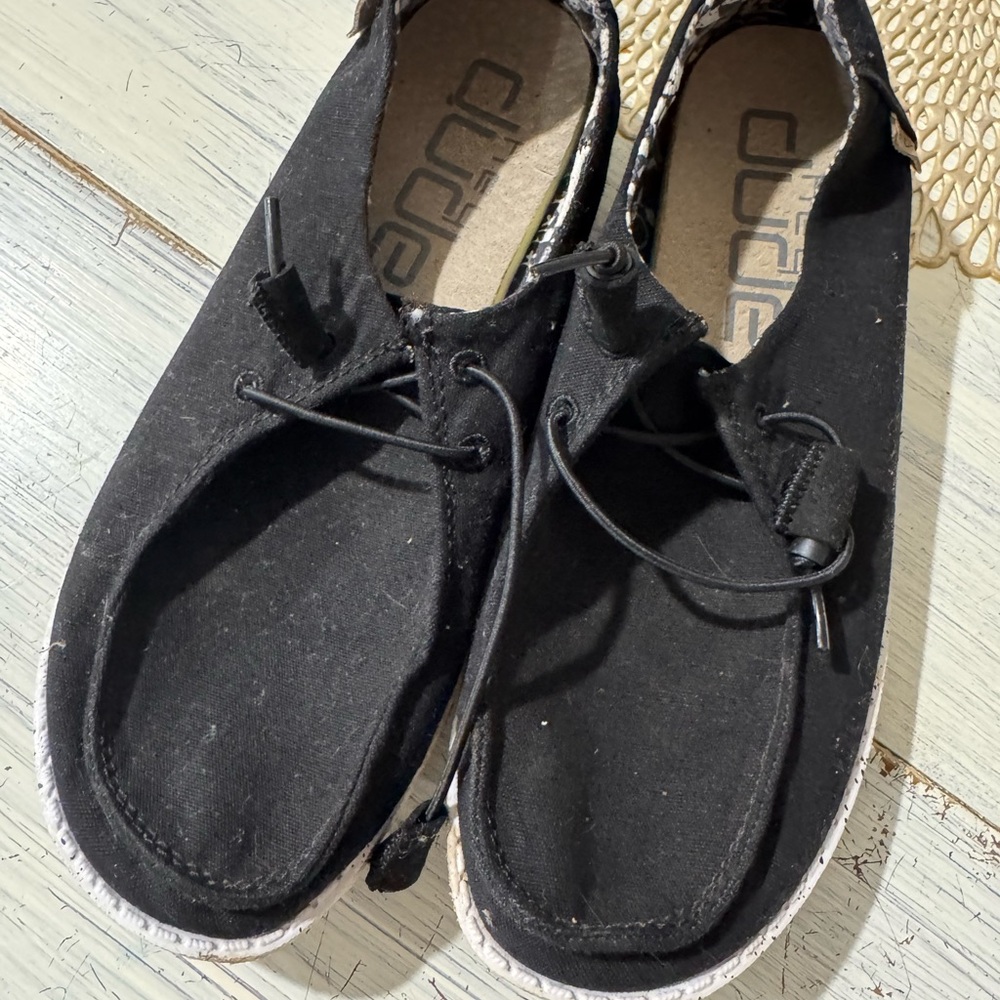 Hey Dude Black Moccasin Shoes Casual Comfort